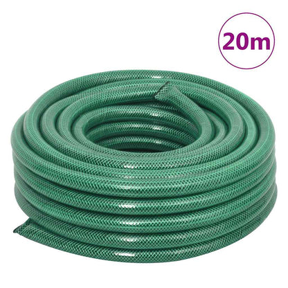 Free Standing Green Hose Reel with Hose Fitting Set 0.75" 20 m PVC
