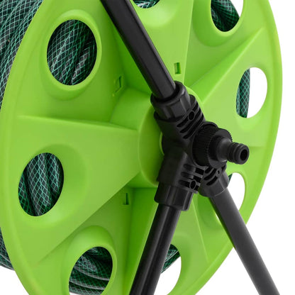 Green Hose Reel Cart with Hose Fitting Set 0.5" 30 m PVC
