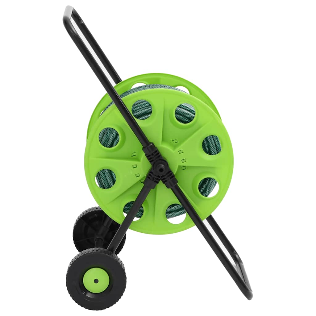Green Hose Reel Cart with Hose Fitting Set 0.5" 50 m PVC