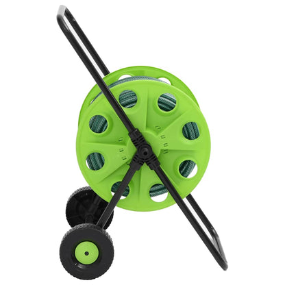 Green Hose Reel Cart with Hose Fitting Set 0.5" 50 m PVC