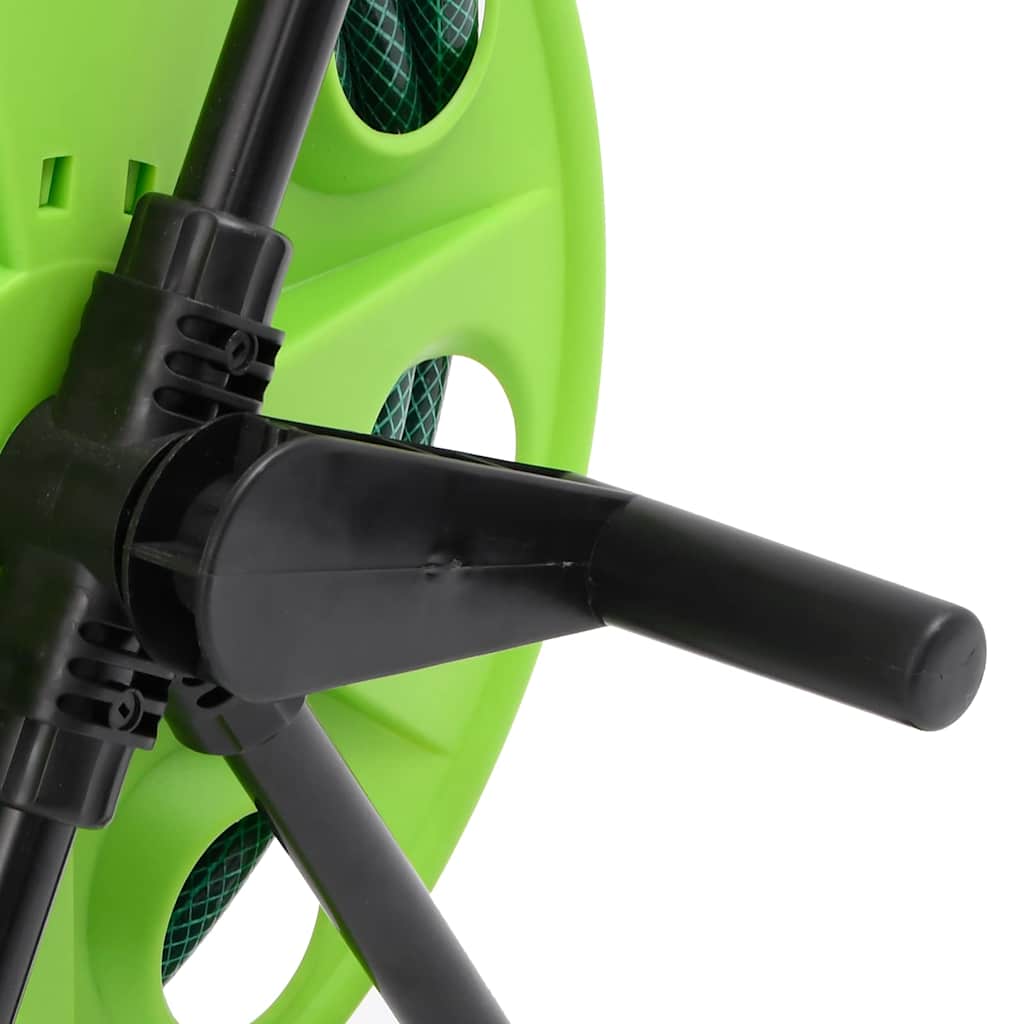 Green Hose Reel Cart with Hose Fitting Set 0.5" 50 m PVC