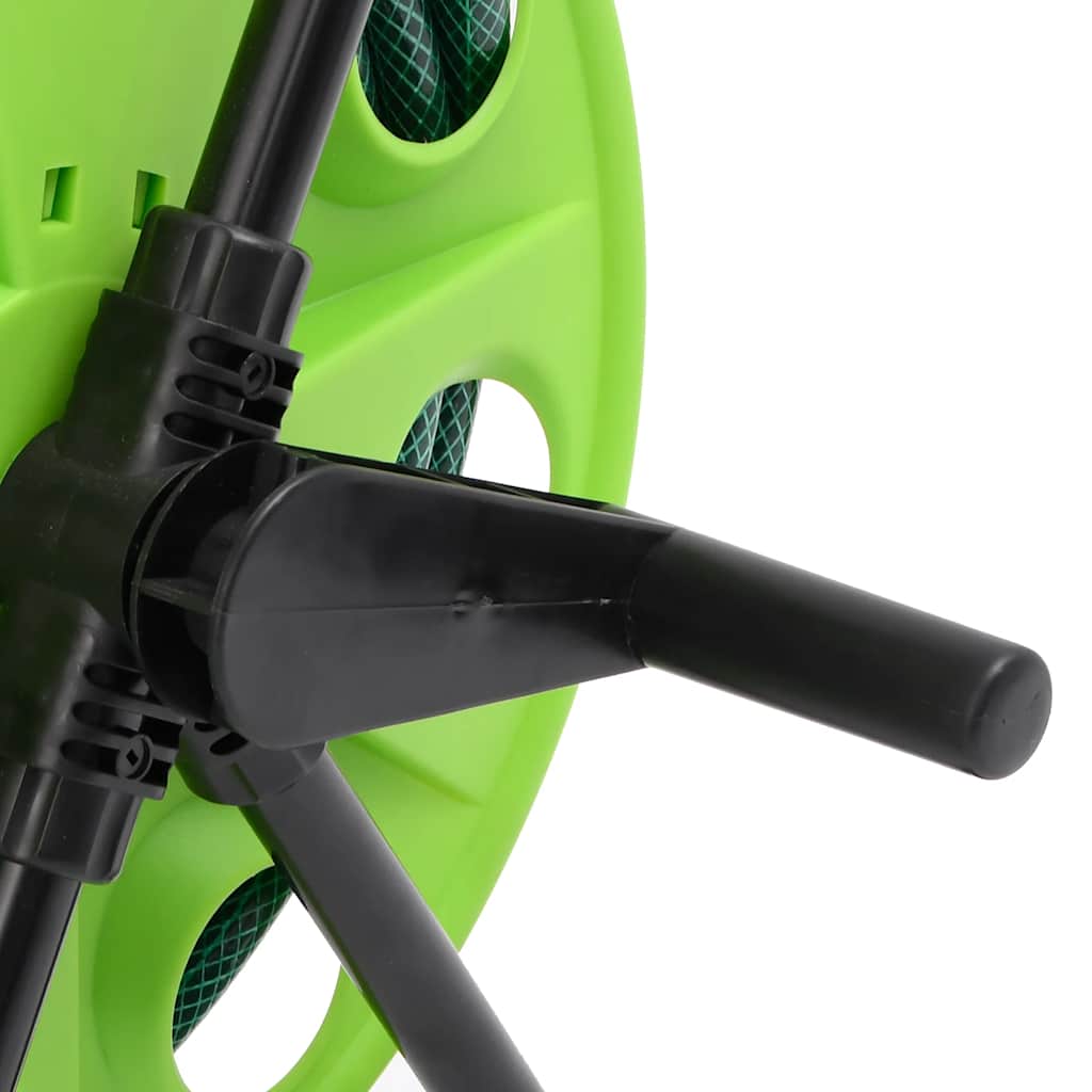 Green Hose Reel Cart with Hose Fitting Set 0.75" 30 m PVC