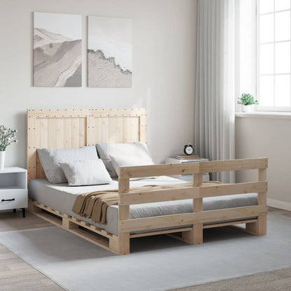 Bed Frame without Mattress with Headboard 140x200 cm Solid Wood