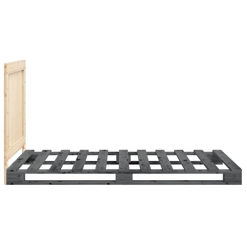 Bed Frame without Mattress  Grey 100x200 cm Solid Wood Pine