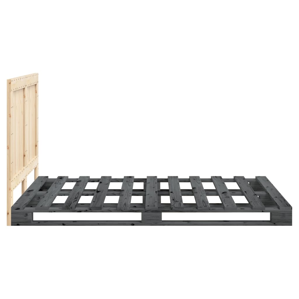 Bed Frame | Grey | Solid pinewood | 140 x 200 cm | Bed Frame