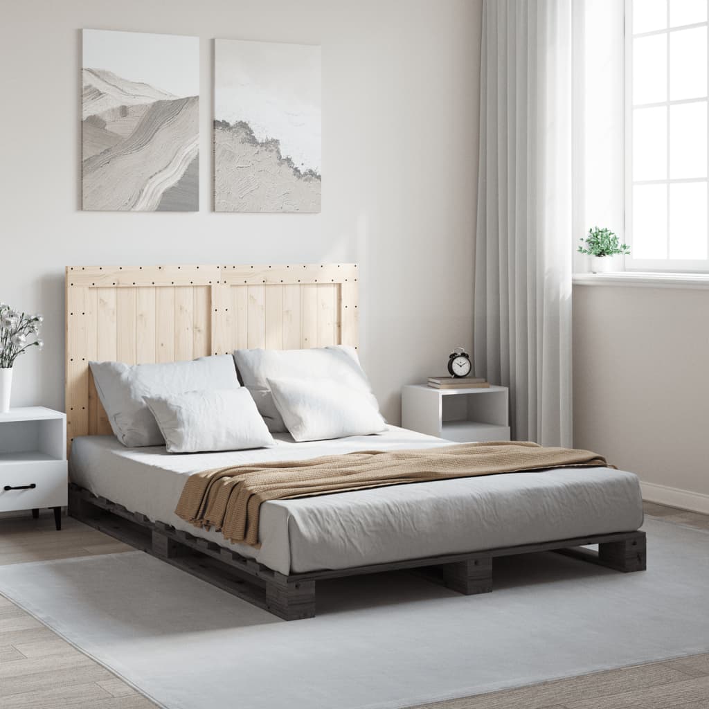 Bed Frame | Grey | Solid pinewood | 140 x 200 cm | Bed Frame
