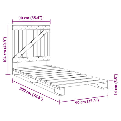 Bed Frame | Natural Wood | Solid pinewood | Single | Durable | Bed Frame