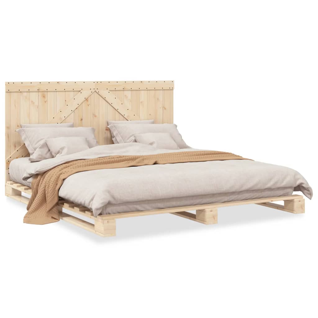 Bed Frame | Natural Wood | Solid Pine | Double | Durable | Rectangular