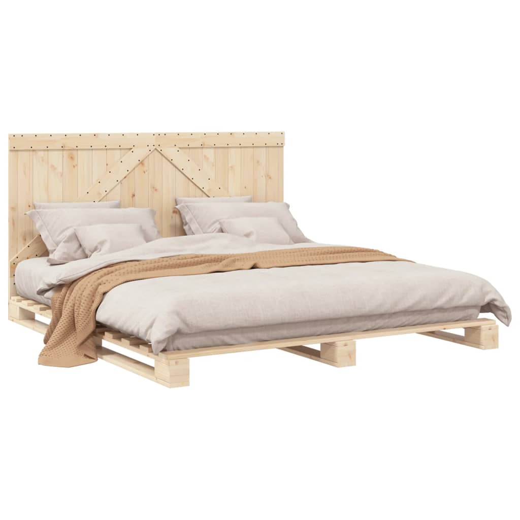 Bed Frame | Natural Wood | Solid Pine | Double | Durable | Rectangular