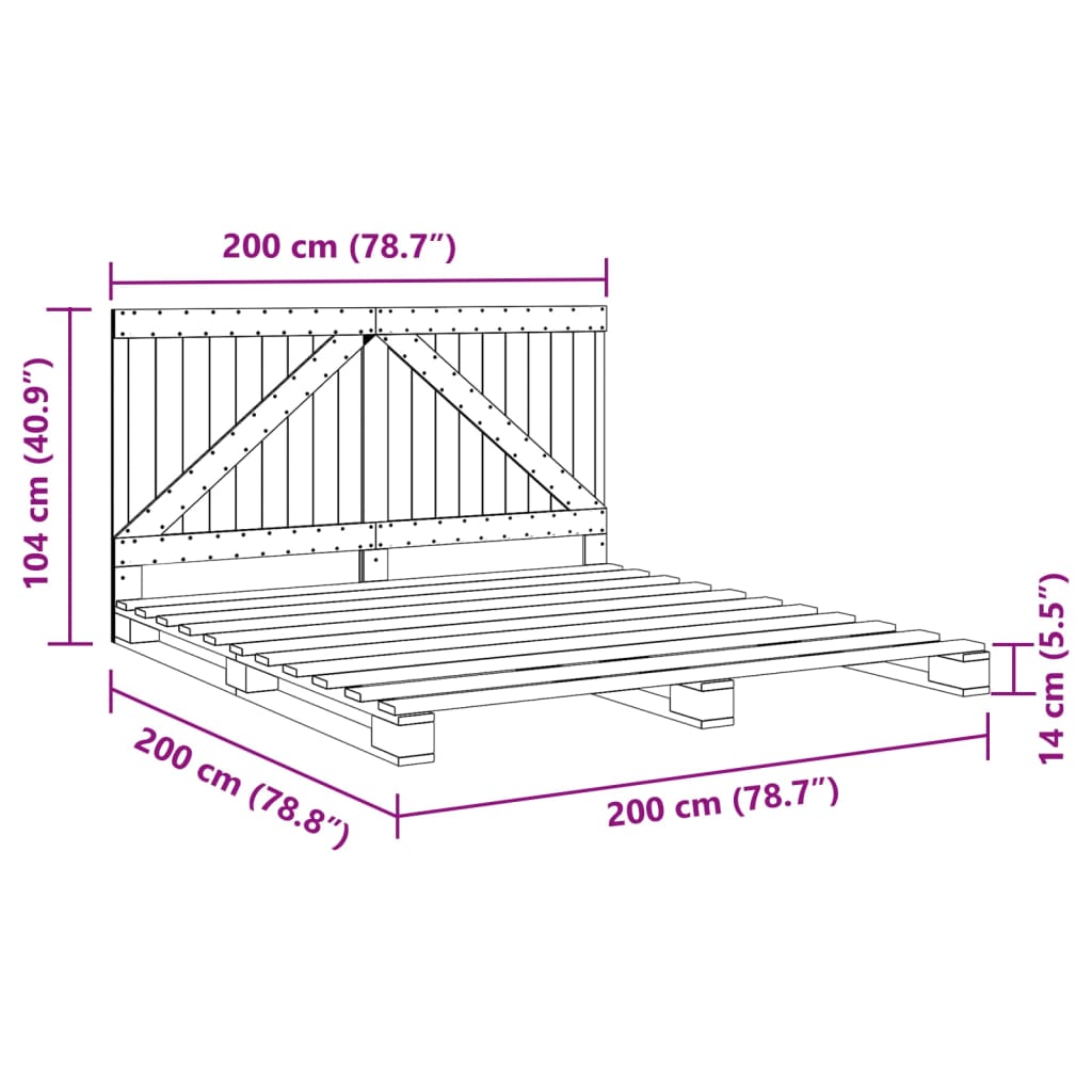 Bed Frame | Natural Wood | Solid Pine | Double | Durable | Rectangular