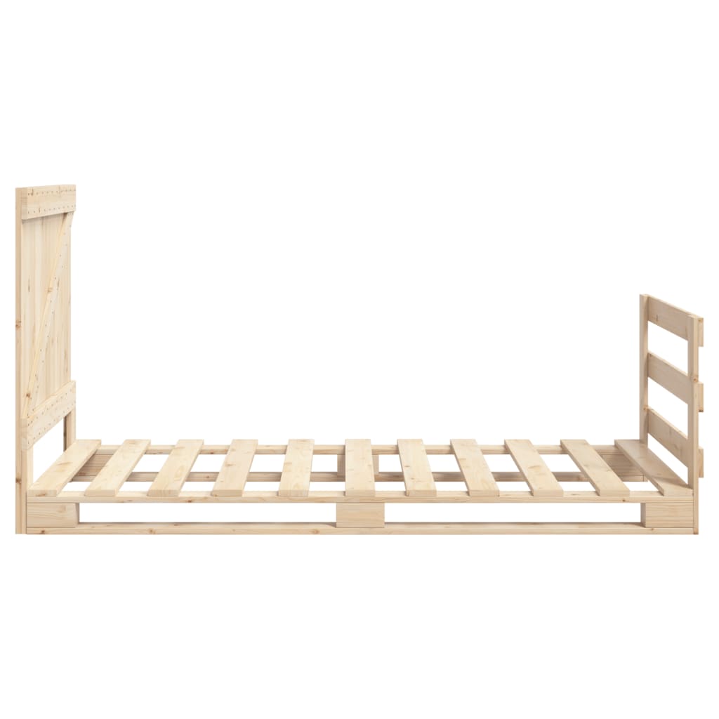 Bed Frame without Mattress with Headboard 90x200 cm Solid Wood