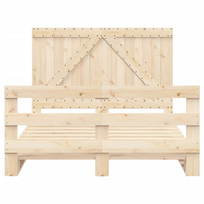 Bed Frame without Mattress with Headboard 140x200 cm Solid Wood