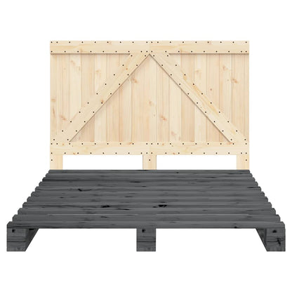 Bed Frame | Grey | Solid pinewood | Double | Durable | Bed Frame