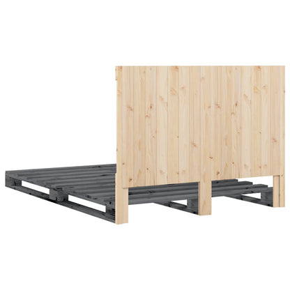 Bed Frame | Grey | Solid pinewood | Double | Durable | Bed Frame