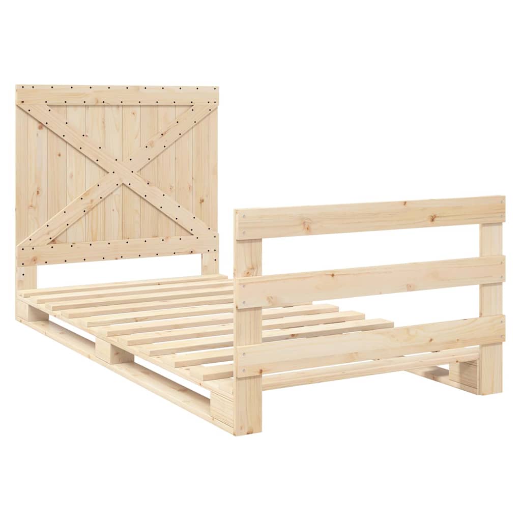 Bed Frame | natural pine | Solid pinewood | Single | Bed Frame