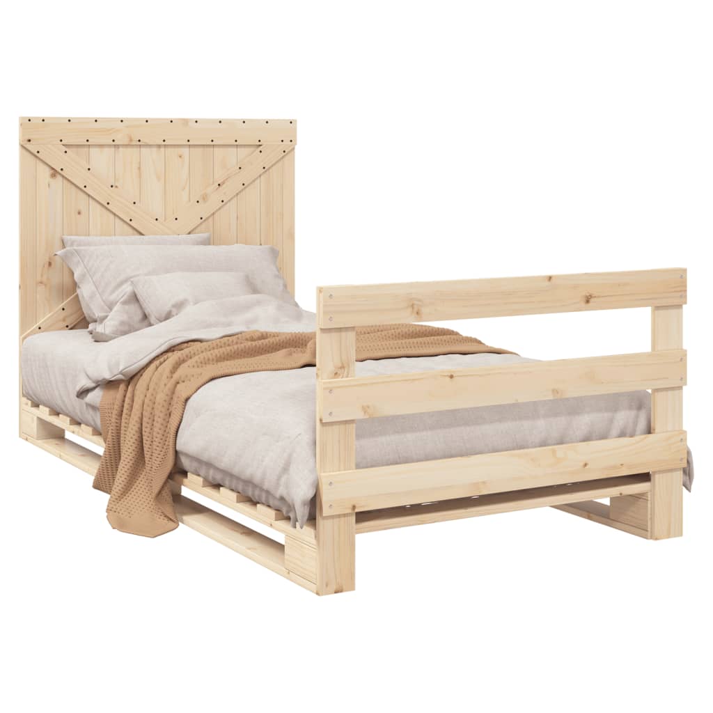 Bed Frame | natural pine | Solid pinewood | Single | Bed Frame