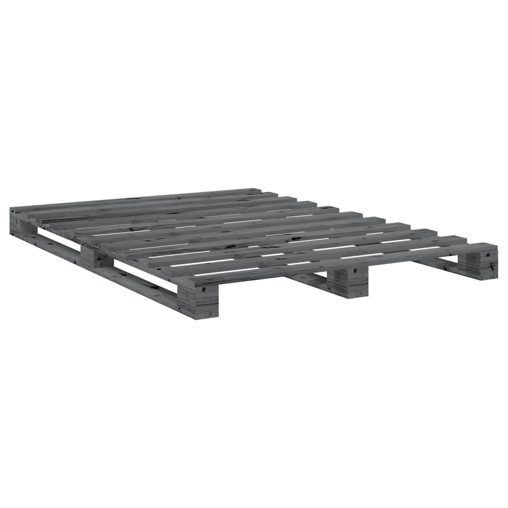 Bed Frame | Grey | Solid pine wood | Double | Sturdy | Bed Frame