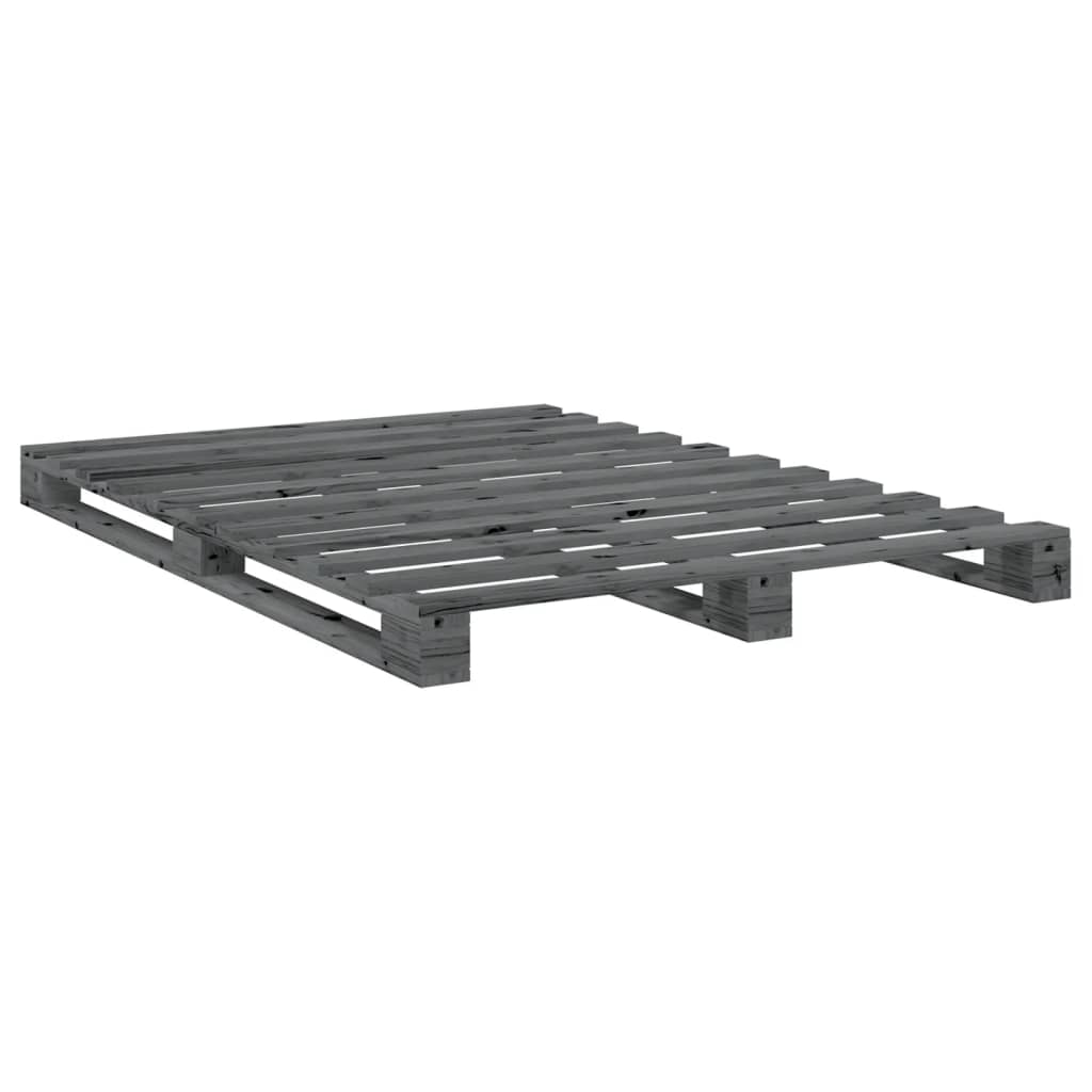 Bed Frame | Grey | Solid pine wood | Double |  Durable  | Bed Frame