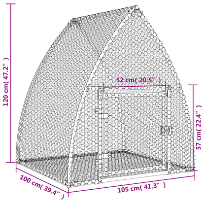 Rabbit Hutch Silver 105x100x120 cm Galvanised Steel
