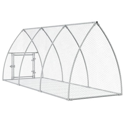 Rabbit Hutch Silver 105x300x120 cm Galvanised Steel