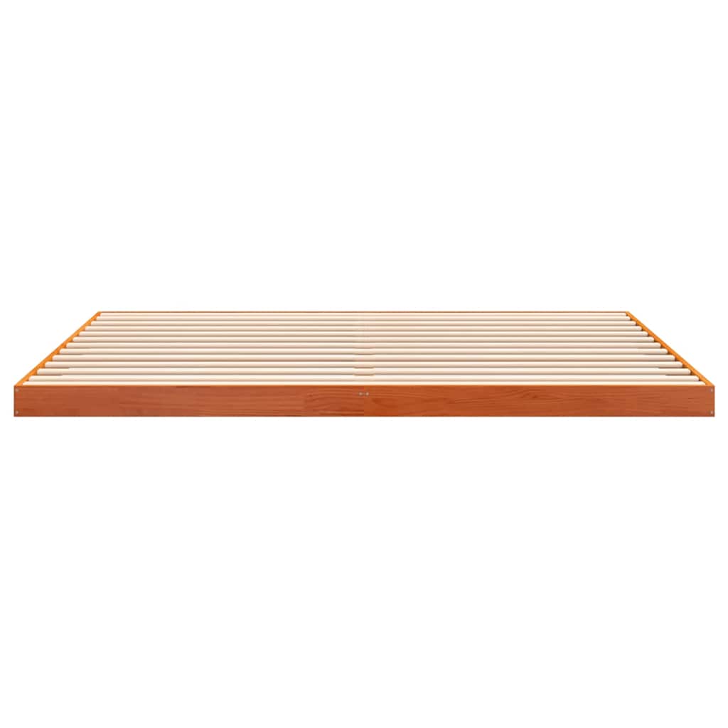 Bed Frame without Mattress Wax Brown 200x200 cm Solid Wood Pine