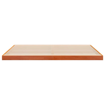 Bed Frame without Mattress Wax Brown 200x200 cm Solid Wood Pine
