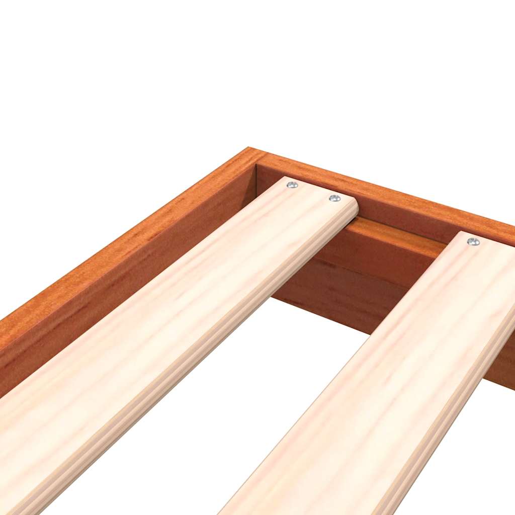 Bed Frame without Mattress Wax Brown 200x200 cm Solid Wood Pine