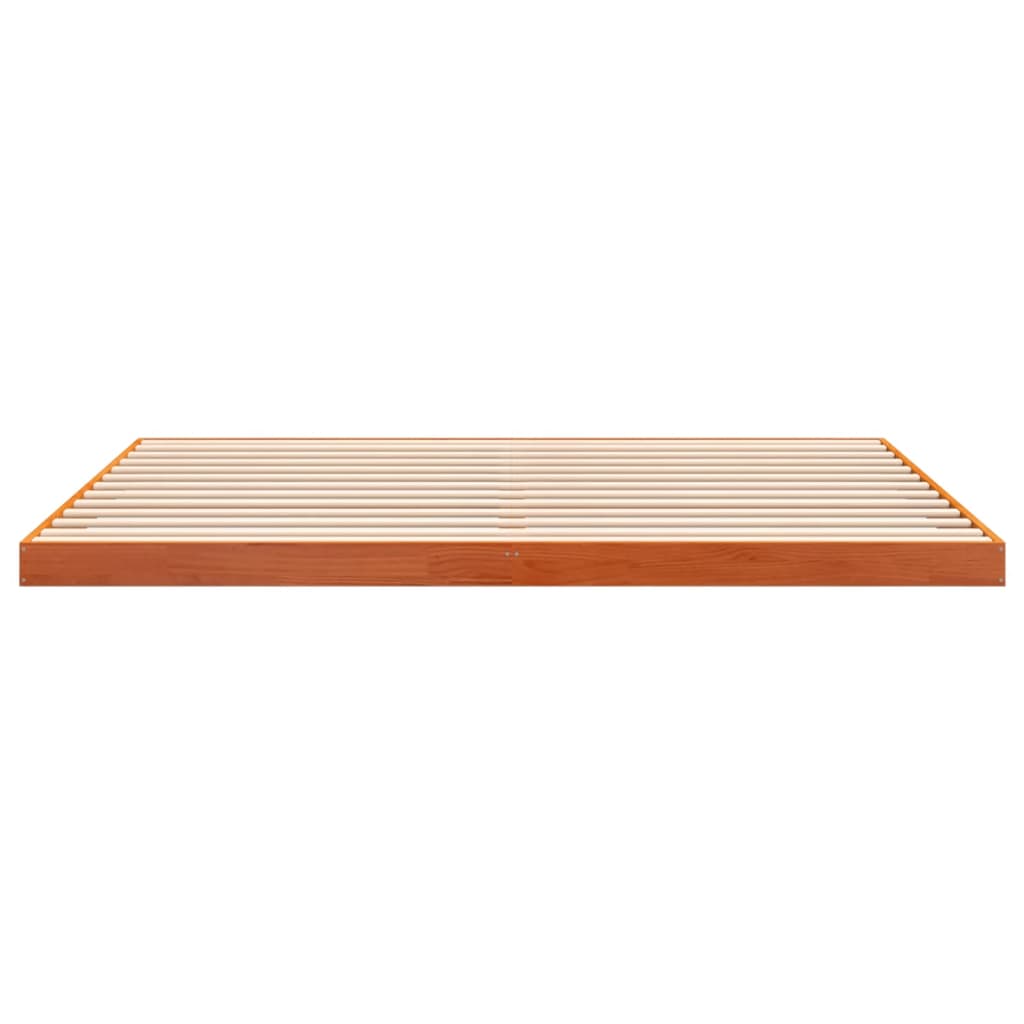 Bed Frame without Mattress Wax Brown 180x200 cm Super King Solid Wood Pine