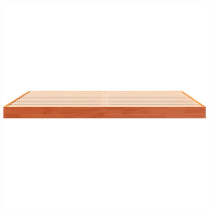 Bed Frame without Mattress Wax Brown 160x200 cm Solid Wood Pine