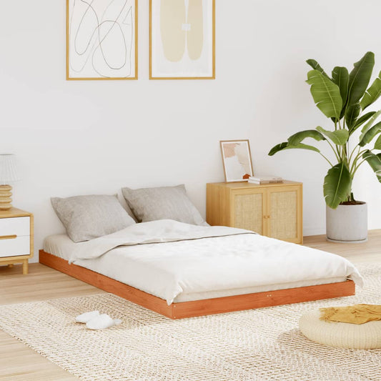 Bed Frame without Mattress Wax Brown 140x200 cm Solid Wood Pine
