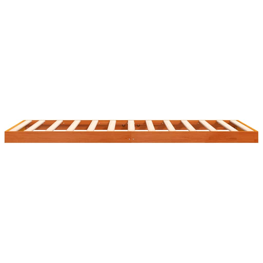 Bed Frame without Mattress Wax Brown 100x200 cm Solid Wood Pine