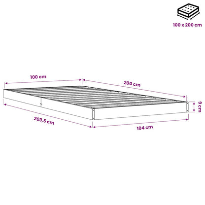 Bed Frame without Mattress Wax Brown 100x200 cm Solid Wood Pine