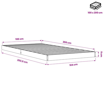 Bed Frame without Mattress Wax Brown 100x200 cm Solid Wood Pine