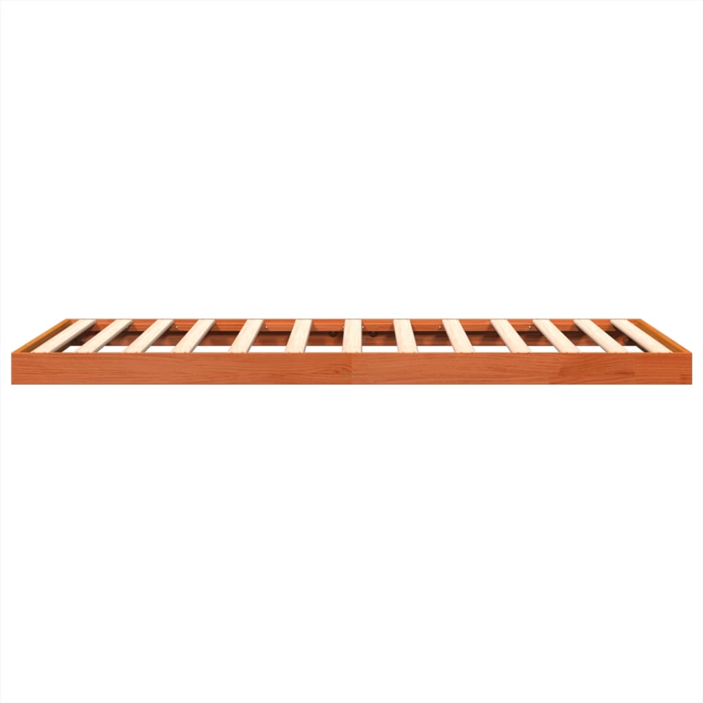 Bed Frame without Mattress Wax Brown 120x190 cm Small Double Solid Wood Pine