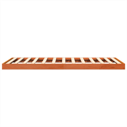 Bed Frame without Mattress Wax Brown 120x190 cm Small Double Solid Wood Pine