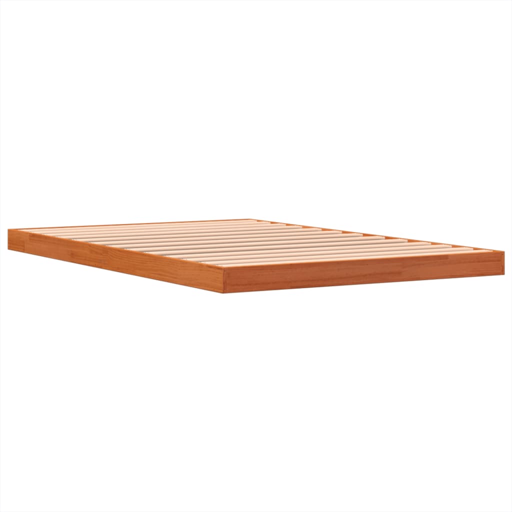 Bed Frame without Mattress Wax Brown 120x190 cm Small Double Solid Wood Pine