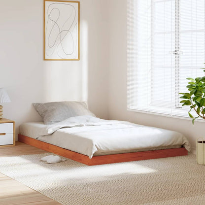 Bed Frame without Mattress Wax Brown 120x190 cm Small Double Solid Wood Pine