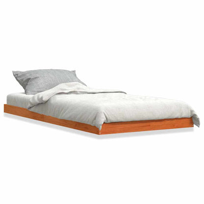 Bed Frame without Mattress Wax Brown 75x190 cm Solid Wood Pine