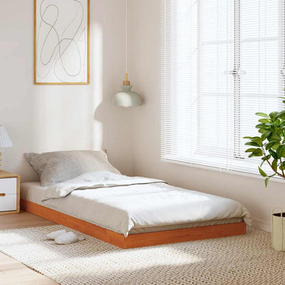 Bed Frame without Mattress Wax Brown 75x190 cm Solid Wood Pine