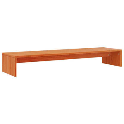 Monitor Stand Wax Brown 100x27x15 cm Solid Wood Pine