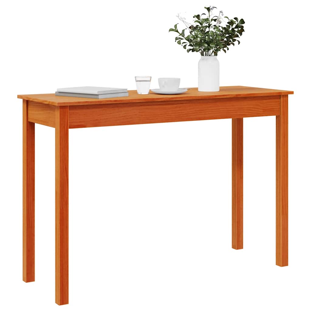 Console Table Wax Brown 110x40x75 cm Solid Wood Pine