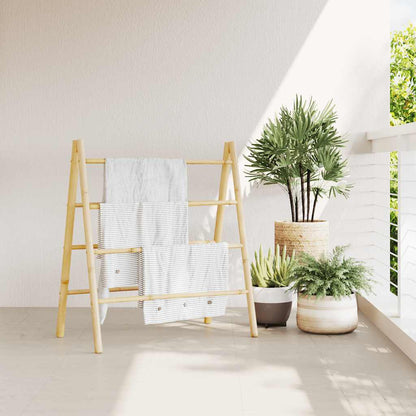 Double Towel Ladder with 4 Rungs 90x50x100 cm Bamboo