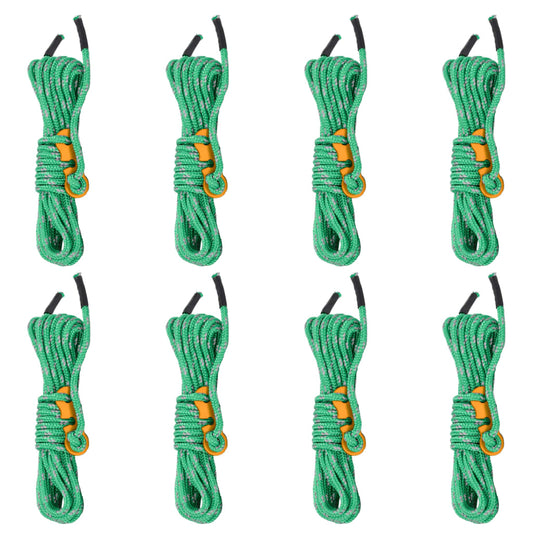 Tent Guy Ropes with Spanners Reflective 8 pcs 4 m 4 mm