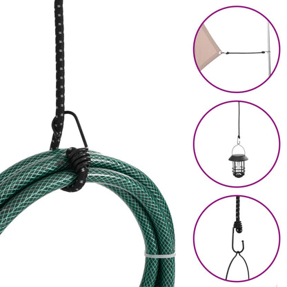 Bungee Cords with Reflective Strips and Hooks 10 pcs 38 cm