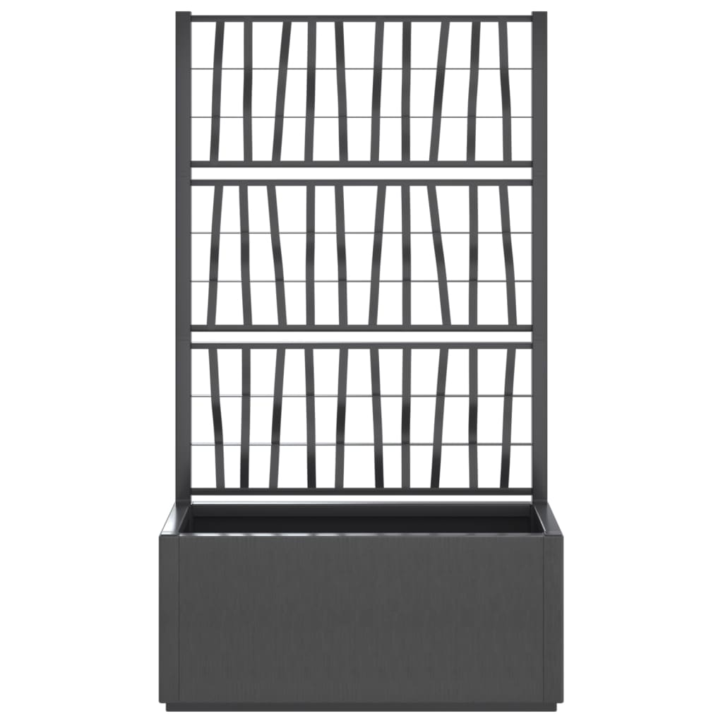 Garden Planter with Trellis Dark Grey 80x36x140 cm PP
