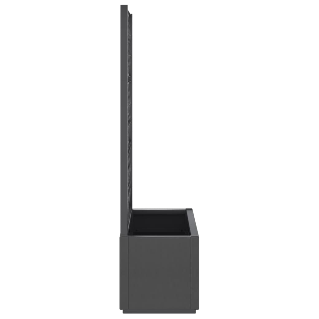 Garden Planter with Trellis Dark Grey 80x36x140 cm PP