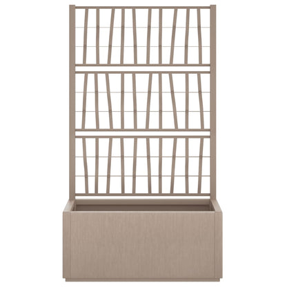 Garden Planter with Trellis Light Brown 80x36x140 cm PP