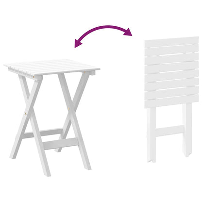 Side Table Foldable White Solid Wood Poplar