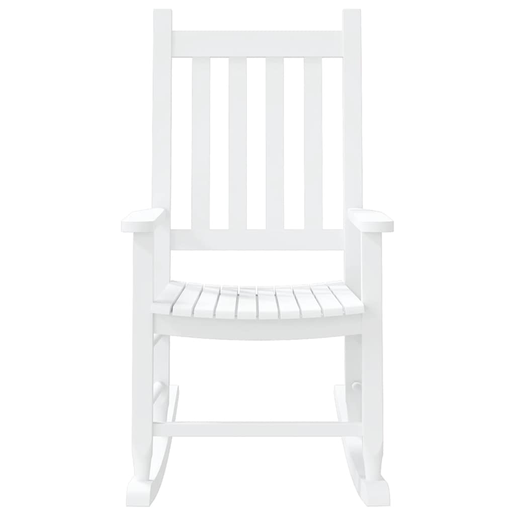 Rocking Chair for Children White Solid Wood Poplar