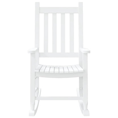 Rocking Chair for Children White Solid Wood Poplar